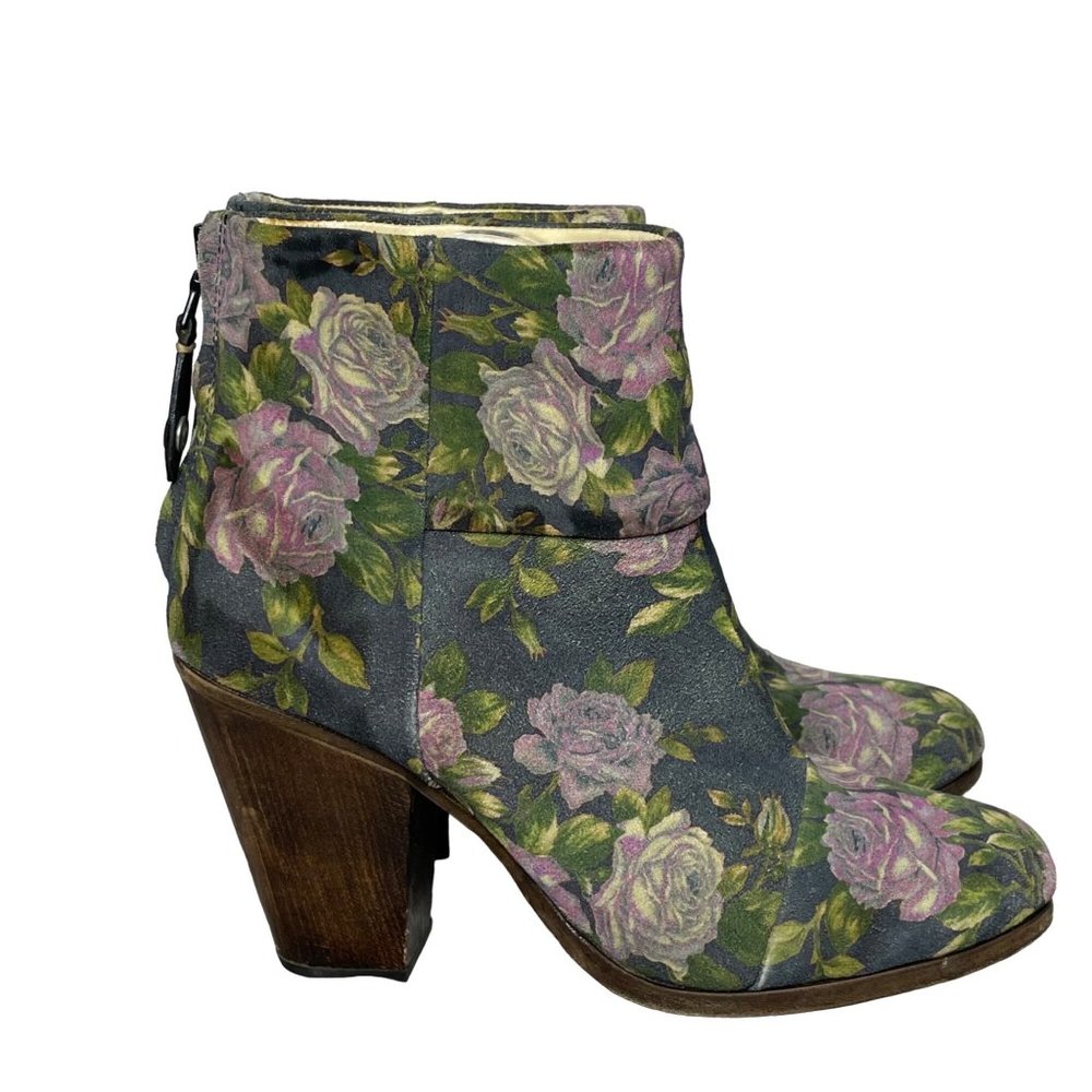 Rag & Bone 38.5/8.5 Newbury floral suede ankle boots